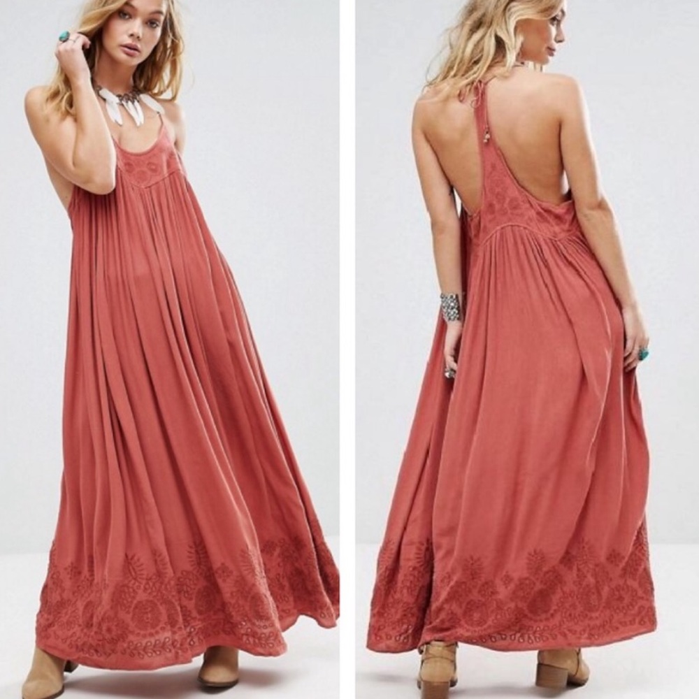 NWOT FP Elaine Embroidered maxi dress, size M - Picture 1 of 9